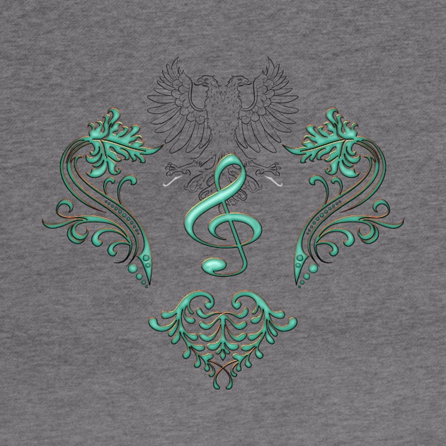 Music, decorative clef with floral elements by Nicky2342